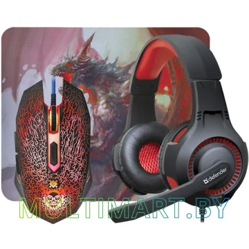 Комплект мышь с ковриком + наушники Defender DragonBorn MHP-003